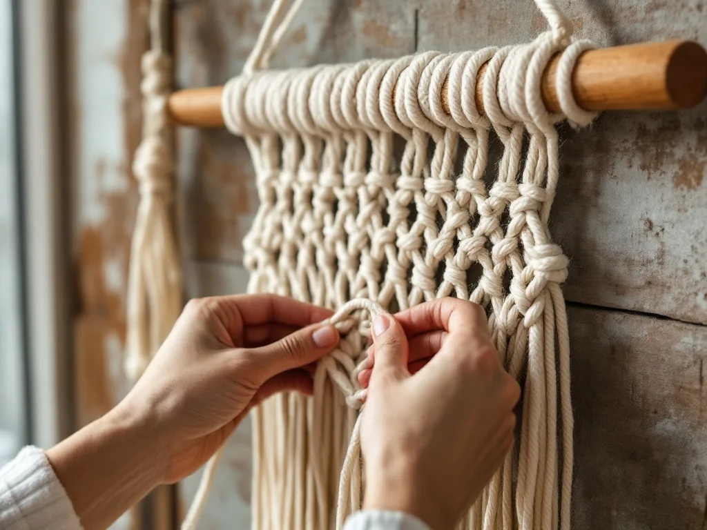 Macrame knotting (wall hanging)
