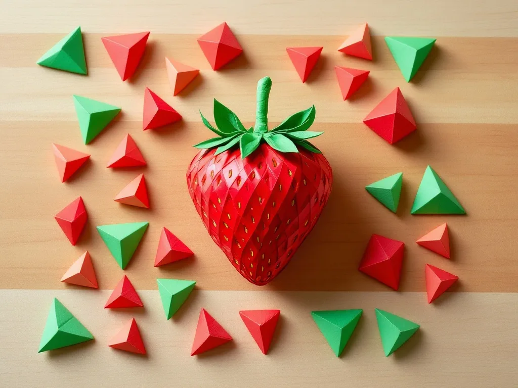 Modular origami strawberry
