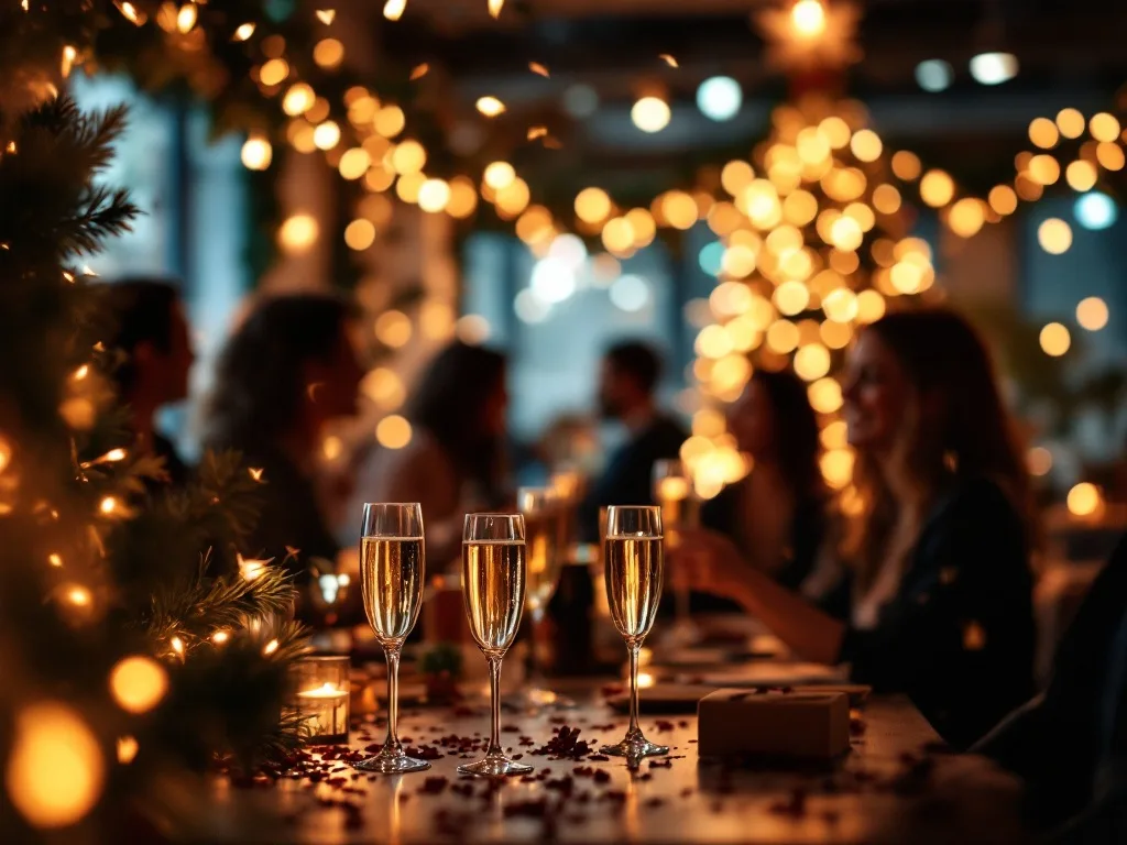 New Year corporate office party scenario