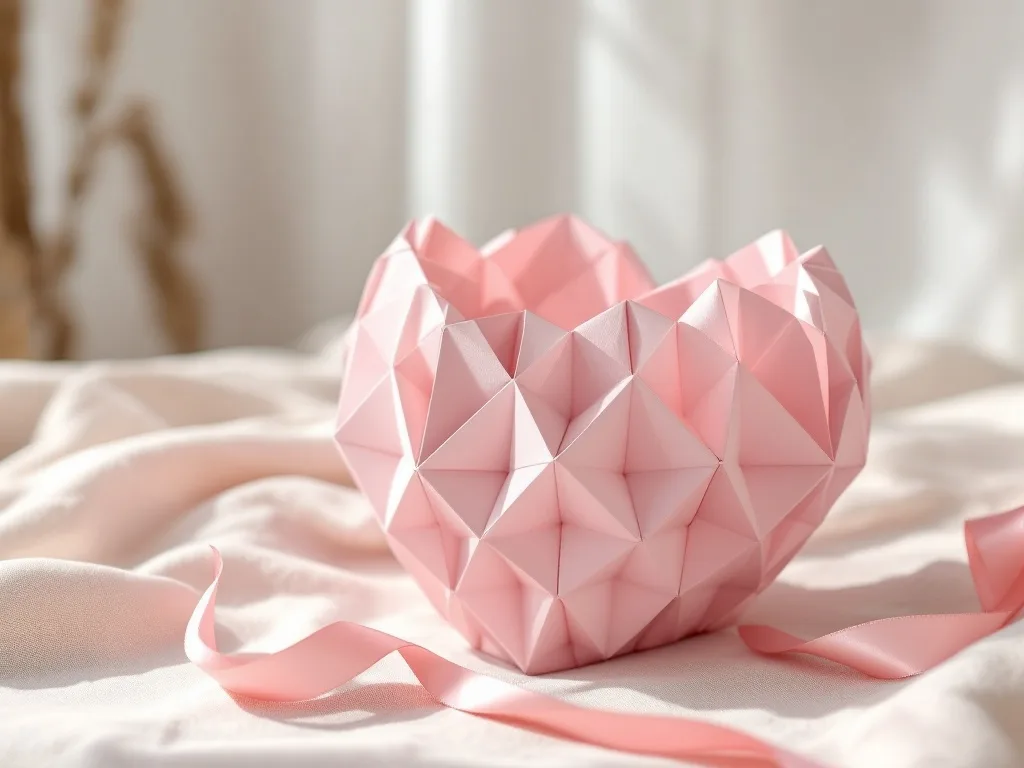 Heart-shaped modular origami basket