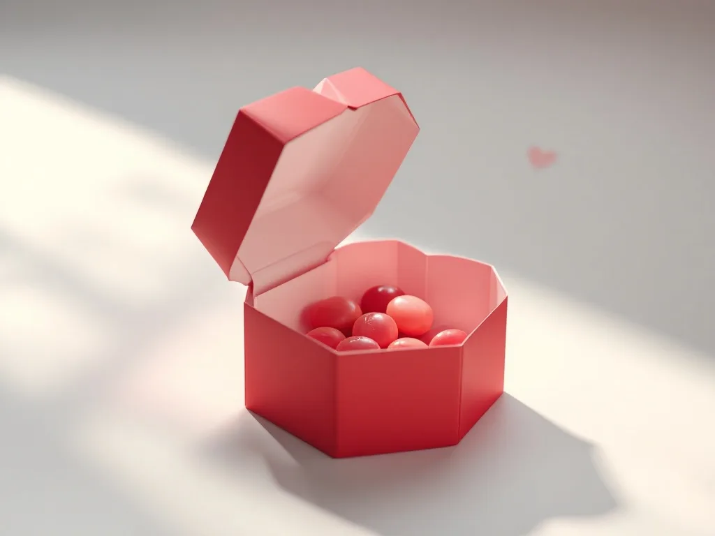 Origami heart-shaped box