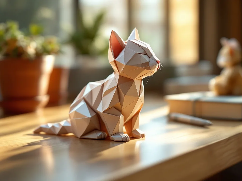 origami kitten paper craft