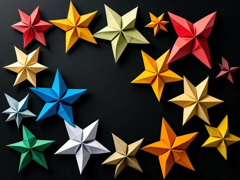 Paper shuriken variations (multi-point stars)