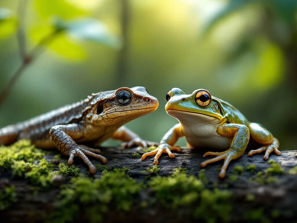 reptiles vs amphibians (lizard and frog compared)
