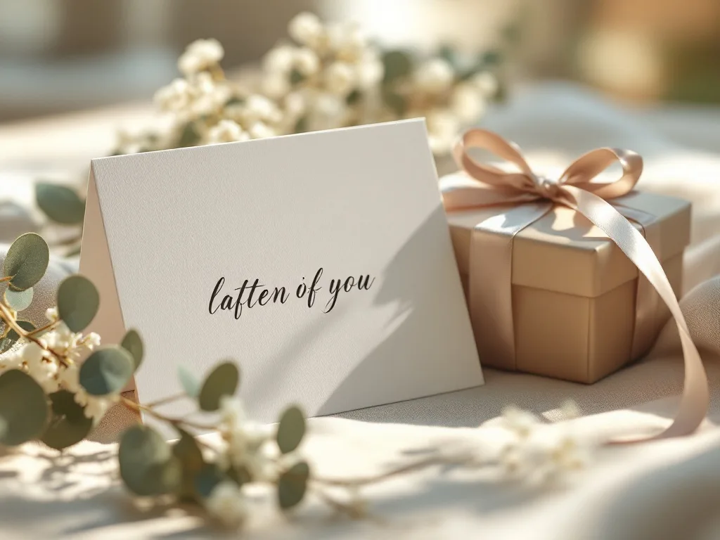 handwritten wedding greeting card and gift